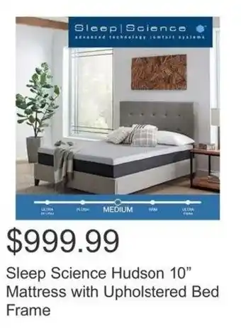 Costco Sleep Science Hudson 10" Mattress with Upholstered Bed Frame offer