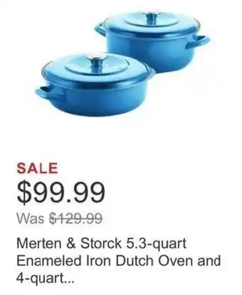 Costco Merten & Storck 5.3-quart Enameled Iron Dutch Oven and 4-quart... offer