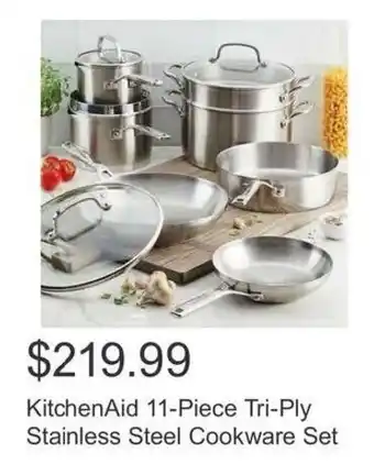 Costco KitchenAid 11-Piece Tri-Ply Stainless Steel Cookware Set offer