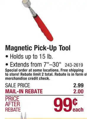 Menards Magnetic pick-up tool offer