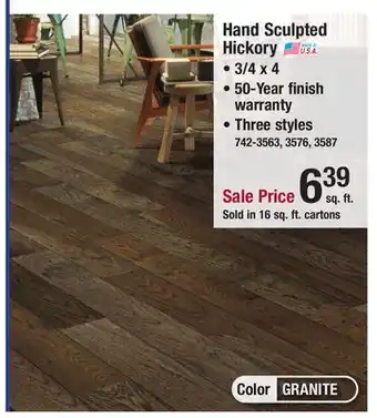 Menards Hand sculpted hickory offer