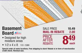 Menards Basement board offer
