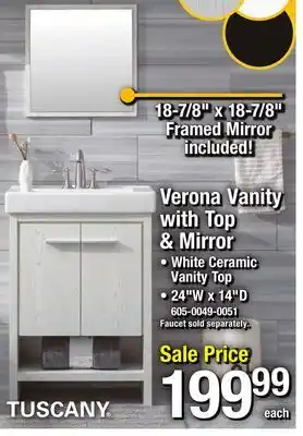 Menards Verona vanity with top & mirror offer