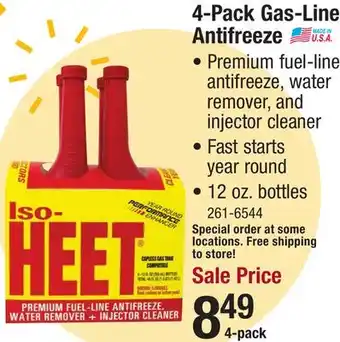 Menards 4-pack gas-line antifreeze offer