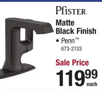 Menards Pfister matte black finish faucet offer