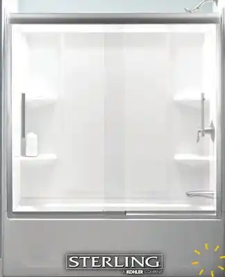 Menards Finesse peak tub/shower door offer