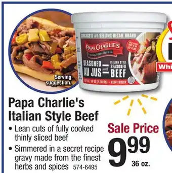 Menards Papa charlie's italian style beef offer