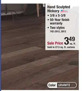 Menards Hand sculpted hickory offer