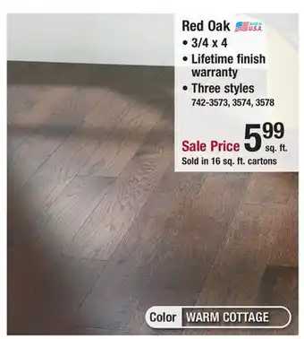 Menards Red oak offer
