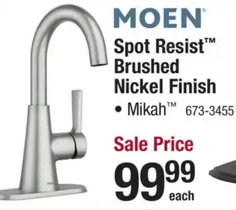 Menards Spot resist brushed nickel finish offer