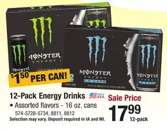 Menards 12-pack energy drinks offer