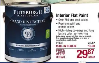 Menards Interior flat paint offer