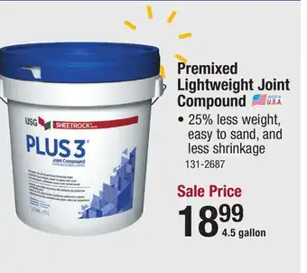 Menards Premixed lightweight joint compound offer
