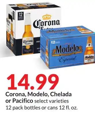 Hy-Vee Corona, modelo, chelada or pacifico offer