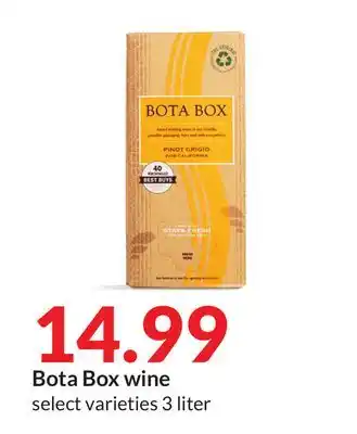 Hy-Vee Bota box wine offer