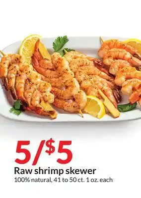 Hy-Vee Raw shrimp skewer offer