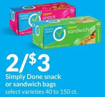 Hy-Vee Simply done snack or sandwich bags offer