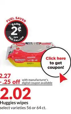 Hy-Vee Huggies wipes offer