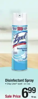 Menards Disinfectant spray offer