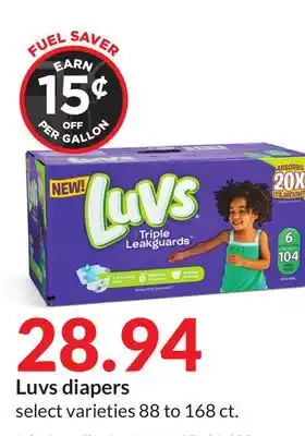 Hy-Vee Luvs diapers offer