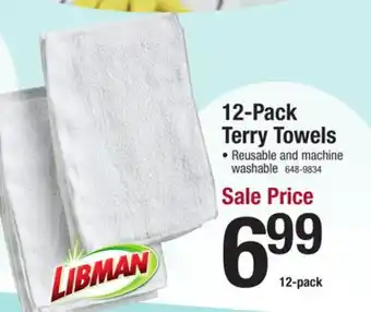Menards 12-pack terry towels offer