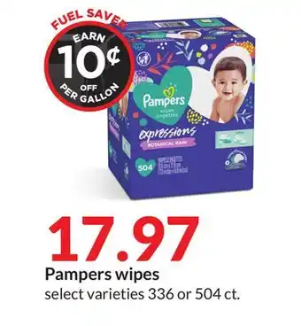 Hy-Vee Pampers wipes offer