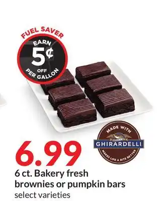 Hy-Vee 6 ct. bakery fresh brownies or pumpkin bars offer