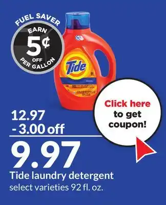 Hy-Vee Tide laundry detergent offer