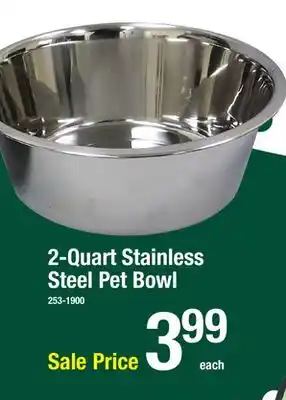 Menards 2-quart stainless steel pet bowl offer