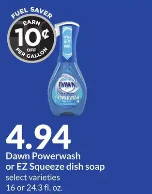 Hy-Vee Dawn powerwash or ez squeeze dish soap offer