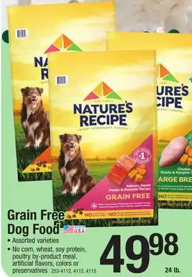 Menards Grain free dog food offer