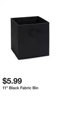 Big Lots 11 black fabric bin offer