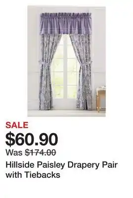 Belk Hillside paisley drapery pair with tiebacks offer