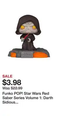 Game Stop Funko pop! star wars red saber series volume 1: darth sidious glow-in-the-dark bobblehead gamestop exclusive offer