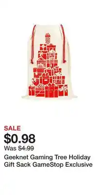Game Stop Geeknet gaming tree holiday gift sack gamestop exclusive offer