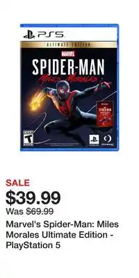 Game Stop Marvel's spider-man: miles morales ultimate edition - playstation 5 offer