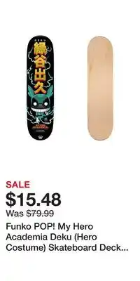Game Stop Funko pop! my hero academia deku (hero costume) skateboard deck 2022 san diego comic con exclusive offer