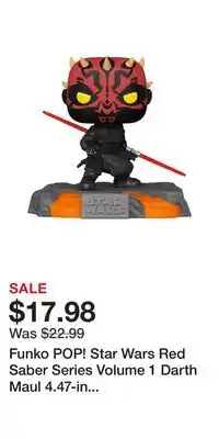 Game Stop Funko pop! star wars red saber series volume 1 darth maul 4.47-in vinyl bobblehead gamestop exclusive offer
