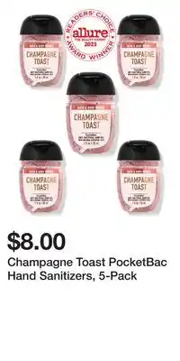 Bath & Body Works Champagne toast pocketbac hand sanitizers, 5-pack offer