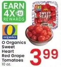 Albertsons O Organics Sweet Heart Red Grape Tomatoes 10 oz. offer