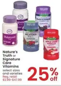 Albertsons Nature's Truth or Signature Care Vitamins offer