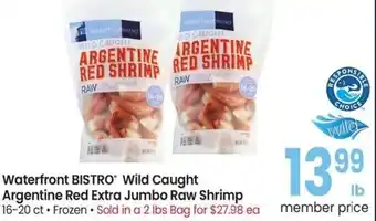Albertsons Waterfront BISTRO Wild Caught Argentine Red Extra Jumbo Raw Shrimp offer
