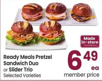 Albertsons Ready Meals Pretzel Sandwich Duo or Slider Trio offer