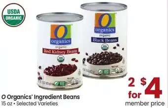 Albertsons O Organics' Ingredient Beans offer