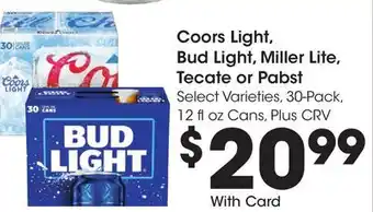 Ralphs Coors light, bud light, miller lite, tecate or pabst offer