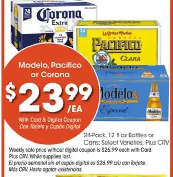 Ralphs Modelo, pacifico or corona offer