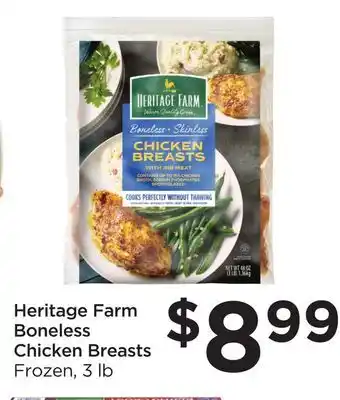 Food 4 Less Heritage farm boneless chicken breasts offer