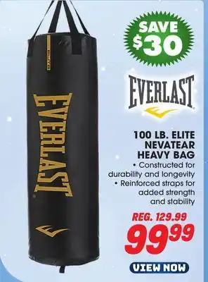Big 5 Everlast 100 lb. elite nevatear heavy bag offer