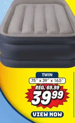 Big 5 Intex twin 16.5 deluxe pillow rest dura-beam airbed with built-in electric pump offer
