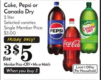 Pavilions Coke, pepsi or canada dry offer